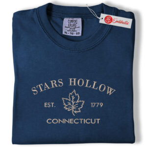 Stars Hollow Embroidered Shirt, Gilmore Girls Shirt, TV Show Embroidered Tee, Comfort Colors Shirt