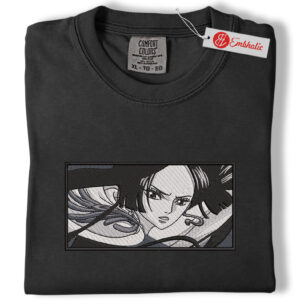 Alternative view of Boa Hancock Embroidered Shirt, One Piece Anime Shirt, Manga Embroidered Tee, Comfort Colors Shirt