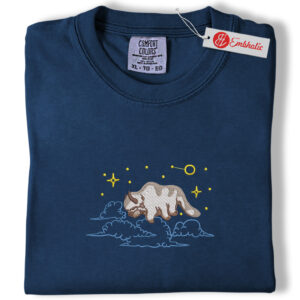 Anime Appa Embroidered Shirt, Flying Bison Cloud Shirt, Anime Embroidered Tee, Comfort colors Shirt