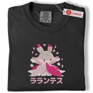 Alternative view of Lurantis Embroidered Shirt, Elegant Bloom Scythe Design Anime Shirt, Anime Embroidered Tee, Comfort colors Shirt