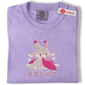 Lurantis Embroidered Shirt, Elegant Bloom Scythe Design Anime Shirt, Anime Embroidered Tee, Comfort colors Shirt