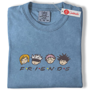 Gojo & Friends Embroidered Shirt, Jujutsu Kaisen Anime Shirt, Anime Embroidered Tee, Comfort Colors Shirt