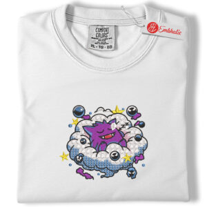 Dreamy Gengar Embroidered Shirt, Pokemon Shirt,  Anime Embroidered Tee, Comfort Colors Shirt