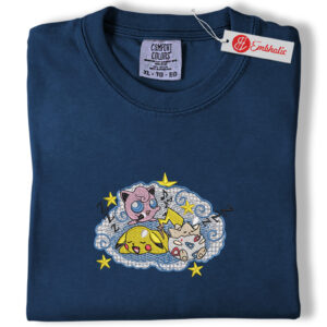 Pikachu Star Cloud Embroidered Shirt, PKM Shirt, Pokemon Shirt,  Anime Embroidered Tee, Comfort Colors Shirt