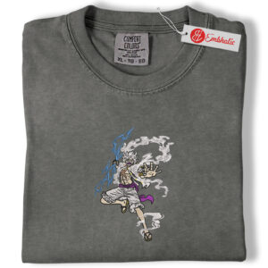 Luffy Gear 5 Embroidered Shirt, One Piece Shirt, Anime Embroidered Tee, Comfort Colors Shirt