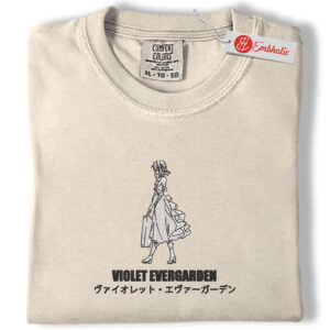 Violet Evergarden Embroidered Shirt, Violet Evergarden Shirt, Anime Embroidered Tee, Comfort Colors Shirt