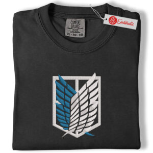 Alternative view of Logo Attack On Titan Embroidered Shirt, AOT Shirt, Anime Embroidered Tee, Comfort colors Shirt