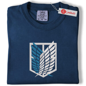 Logo Attack On Titan Embroidered Shirt, AOT Shirt, Anime Embroidered Tee, Comfort colors Shirt