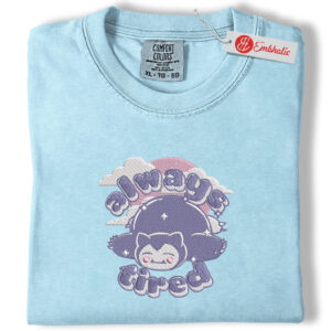 Snorlax Embroidered Shirt, Pokemon Shirt, Anime Embroidered Tee, Comfort colors Shirt
