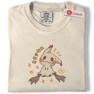 Mimikyu Embroidered Shirt, Pokemon Shirt, PKM Shirt, Anime Embroidered Tee, Comfort colors Shirt