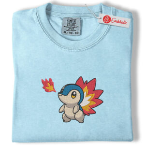 Cyndaquil Embroidered Shirt, Pokemon Shirt, PKM Shirt, Anime Embroidered Tee, Comfort colors Shirt