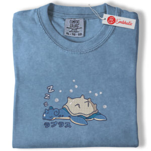 Lapras Embroidered Shirt, Pokemon Shirt, PKM Shirt, Anime Embroidered Tee, Comfort colors Shirt