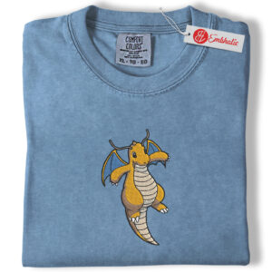 Dragonite Embroidered Shirt, Pokemon Shirt, Anime Embroidered Tee, Comfort colors Shirt