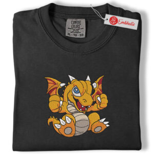 Alternative view of Baby Dragon Embroidered Shirt, Yugioh Shirt, Anime Embroidered Tee, Comfort colors Shirt
