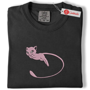 Alternative view of Mewtwo Embroidered Shirt, Pokemon Shirt, Anime Embroidered Tee, Comfort colors Shirt