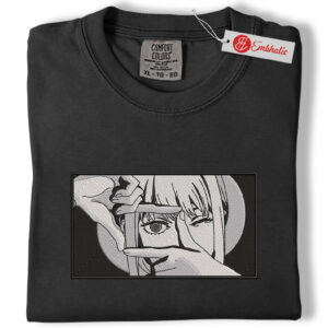 Alternative view of Makima Manga Panel Embroidered Shirt, Chainsaw Man Shirt, Anime Embroidered Tee, Comfort Colors Shirt