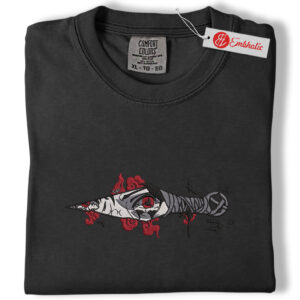 Alternative view of Itachi Uchiha Embroidered Shirt, Naruto Shirt, Anime Embroidered Tee, Comfort colors Shirt