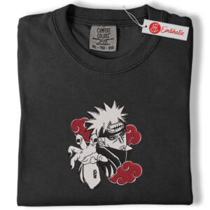 Alternative view of Pain Embroidered Shirt, Naruto Shirt, Anime Embroidered Tee, Comfort colors Shirt