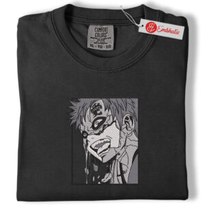 Alternative view of Gaara Embroidered Shirt, Naruto Shirt, Anime Embroidered Tee, Comfort colors Shirt