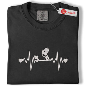 Alternative view of Snoopy Embroidered Shirt, Peanuts Shirt, Animated Embroidered Tee, Comfort colors Shirt