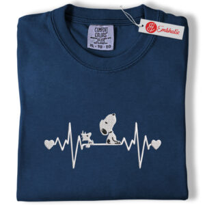 Snoopy Embroidered Shirt, Peanuts Shirt, Animated Embroidered Tee, Comfort colors Shirt