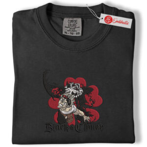 Alternative view of Asta Demon Form Embroidered Shirt, Black Clover Shirt, Anime Embroidered Tee, Comfort Colors Shirt