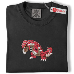 Alternative view of Groudon Embroidered Shirt, Pokemon Shirt, PKM Shirt, Anime Embroidered Tee, Comfort colors Shirt
