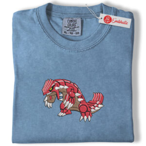 Groudon Embroidered Shirt, Pokemon Shirt, PKM Shirt, Anime Embroidered Tee, Comfort colors Shirt
