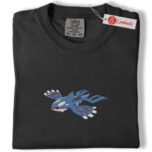 Alternative view of Kyogre Embroidered Shirt, Pokemon Shirt, PKM Shirt, Anime Embroidered Tee, Comfort colors Shirt