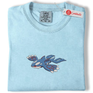 Kyogre Embroidered Shirt, Pokemon Shirt, PKM Shirt, Anime Embroidered Tee, Comfort colors Shirt