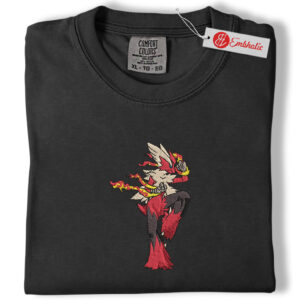Alternative view of Rhyhorn Embroidered Shirt, Dragon Ball Shirt, Pokemon Shirt, Anime Embroidered Tee, Comfort colors Shirt