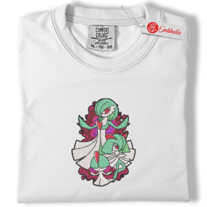 Gardevoir & Gallade Embroidered Shirt, PKM Shirt, Psychic Fairy Embroidered Tee, Comfort Colors Shirt