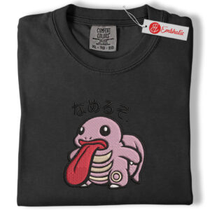Alternative view of Lickitung Funny Face Embroidered Shirt, PKM Shirt, Anime Embroidered Tee, Comfort Colors Shirt