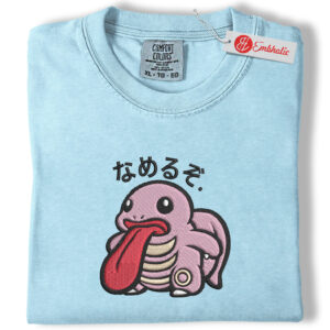 Lickitung Funny Face Embroidered Shirt, PKM Shirt, Anime Embroidered Tee, Comfort Colors Shirt