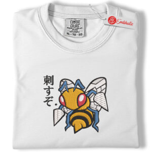 Beedrill Attack Pose Embroidered Shirt, PKM Shirt, RAnime Embroidered Tee, Comfort Colors Shirt