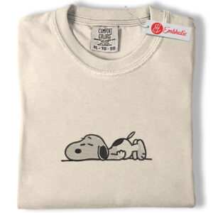 Snoopy Nap Time Embroidered Shirt, Peanuts Shirt, Animated Embroidered Tee, Comfort Colors Shirt