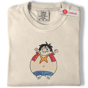 Monkey D Luffy Embroidered Shirt, One Piece Shirt, Cute Anime Embroidered Tee, Comfort Colors Shirt