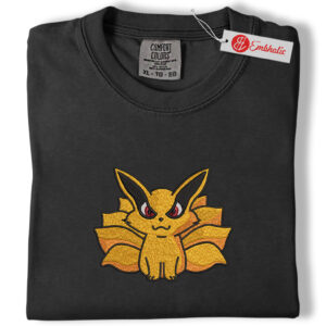 Alternative view of Flareon Cute Embroidered Shirt, PKM Shirt, Eevee Evolution Embroidered Tee, Comfort Colors Shirt