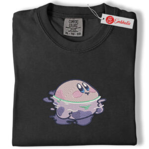 Alternative view of Kirby Warp Star Embroidered Shirt, Kirby Shirt, Anime Embroidered Tee, Comfort Colors Shirt