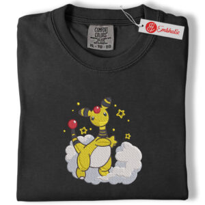 Alternative view of Ampharos Embroidered Shirt, Pokemon Shirt, PKM Shirt, Anime Embroidered Tee, Comfort colors Shirt
