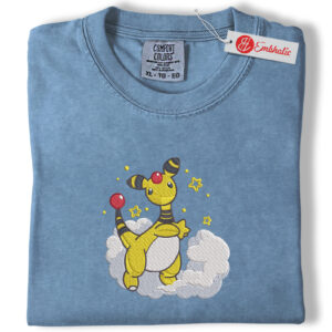 Ampharos Embroidered Shirt, Pokemon Shirt, PKM Shirt, Anime Embroidered Tee, Comfort colors Shirt