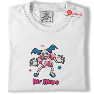 Mr Mime Embroidered Shirt, Pokemon Shirt, PKM Shirt, Anime Embroidered Tee, Comfort colors Shirt