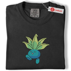 Alternative view of Oddish Grass Pokemon Embroidered Shirt, PKM Shirt, Cute Anime Embroidered Tee, Comfort Colors Shirt