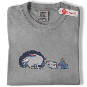 Cyndaquil, Quilava & Typhlosion Embroidered Shirt, PKM Shirt, Anime Embroidered Tee, Comfort Colors Shirt