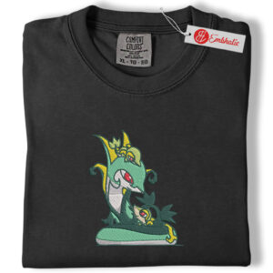 Alternative view of Snivy, Servine & Serperior Embroidered Shirt, PKM Shirt, Anime Embroidered Tee, Comfort Colors Shirt