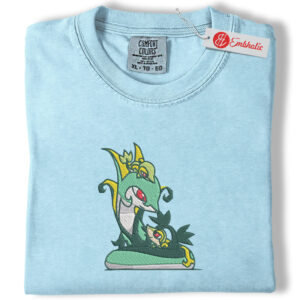 Snivy, Servine & Serperior Embroidered Shirt, PKM Shirt, Anime Embroidered Tee, Comfort Colors Shirt
