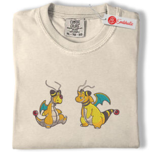 Ampharos & Mega Ampharos Embroidered Shirt, PKM Shirt, Anime Embroidered Tee, Comfort Colors Shirt