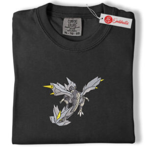 Alternative view of Zekrom Legendary Dragon Embroidered Shirt, PKM Shirt, Anime Embroidered Tee, Comfort Colors Shirt