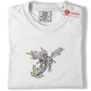 Zekrom Legendary Dragon Embroidered Shirt, PKM Shirt, Anime Embroidered Tee, Comfort Colors Shirt