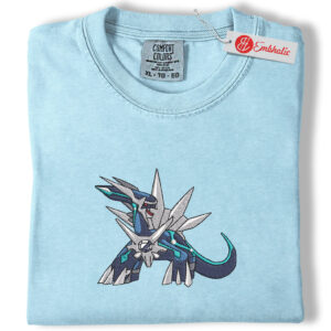 Dialga Embroidered Shirt, PKM Shirt, Steel Dragon Shirt, Anime Embroidered Tee, Comfort Colors Shirt